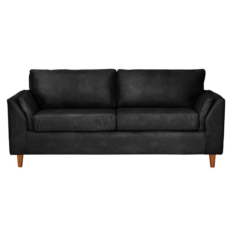 LATAM HOME - Sofá Milan 3 Cuerpos Cuero Kentucky Negro
