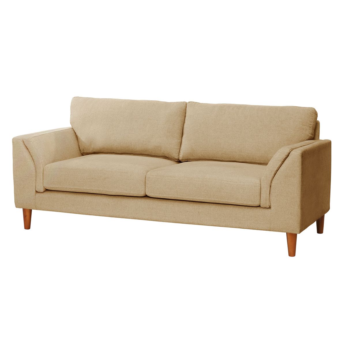 LATAM HOME - Sofá Milan 3 Cuerpos Lino Natural Con Asiento de Resortes Pocket