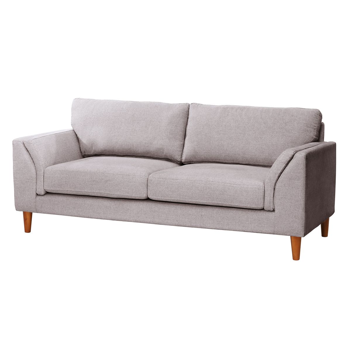 LATAM HOME - Sofá Milan 3 Cuerpos Lino Gris Claro Con Asiento de Resortes Pocket