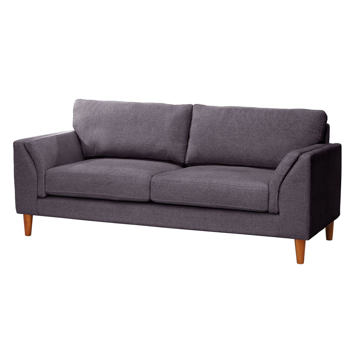 LATAM HOME - Sofá Milan 3 Cuerpos Lino Gris Oscuro Con Asiento de Resortes Pocket
