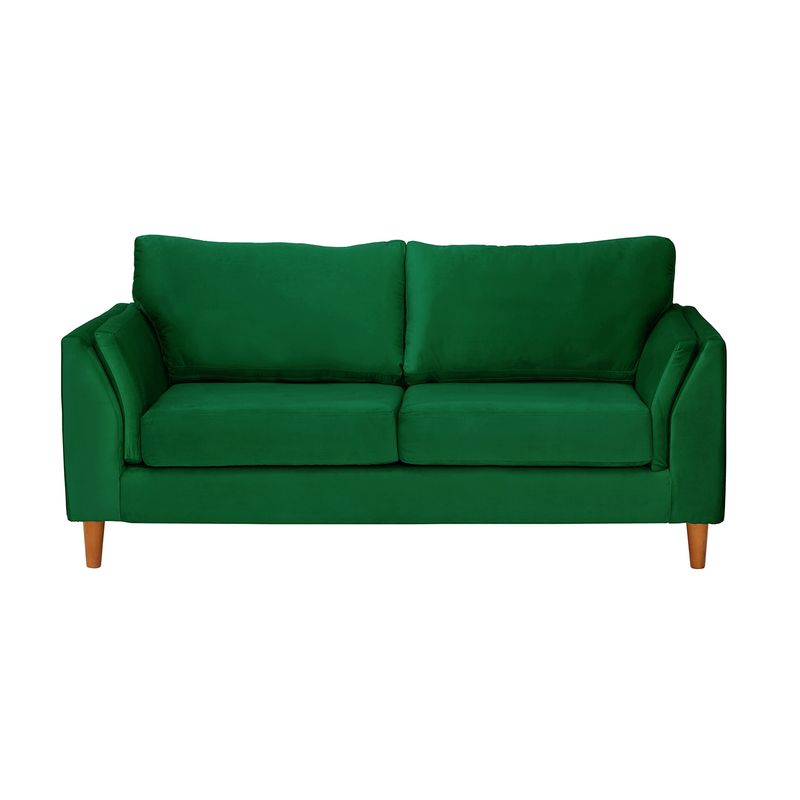 LATAM HOME - Sofá Milan 2 Cuerpos Tela Velvet Verde