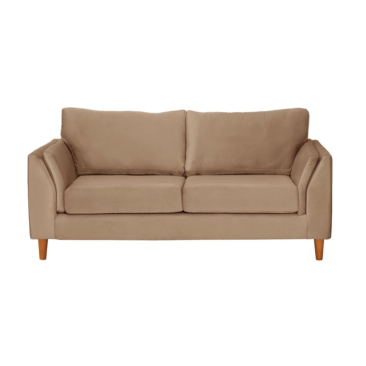 LATAM HOME - Sofá Milan 2C Tela Felpa Beige Con Asiento de Resortes Pocket