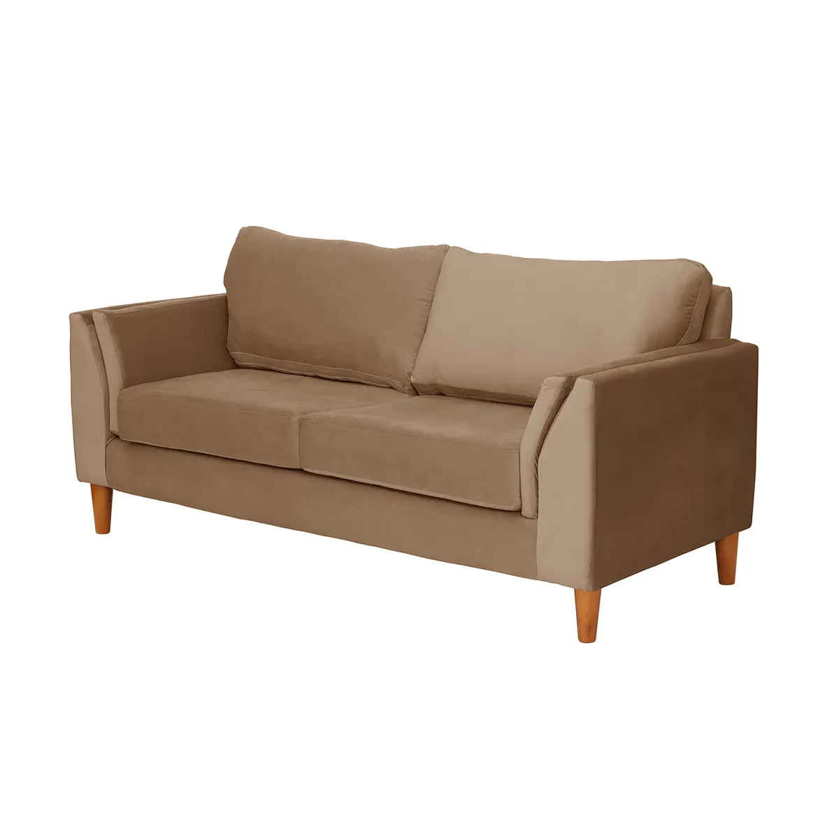 LATAM HOME - Sofá Milan 2C Tela Felpa Beige Con Asiento de Resortes Pocket