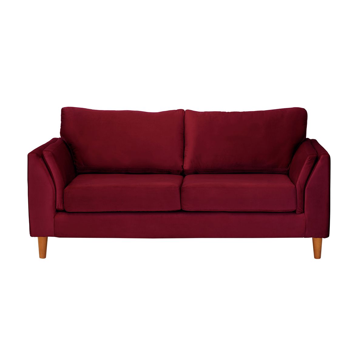 LATAM HOME - Sofá Milan 2C Tela Felpa Burdeo Con Asiento de Resortes Pocket