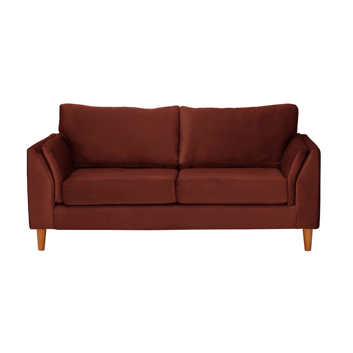 LATAM HOME - Sofá Milan 2C Tela Felpa Chocolate Con Asiento de Resortes Pocket