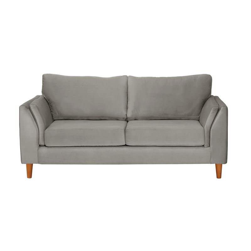 LATAM HOME - Sofá Milan 2 Cuerpos Tela Velvet Gris