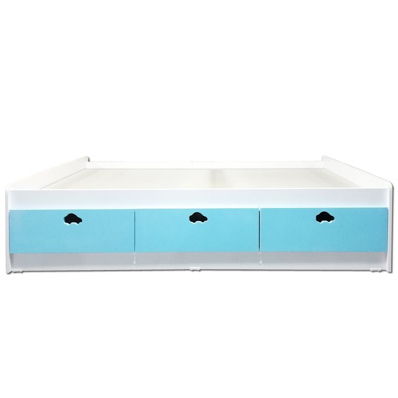 MUEBLES KIDS - cama de 3 cajones 1.5 plazas , CELESTE AUTO .