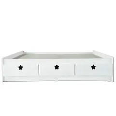 MUEBLES KIDS - Cama de 3 cajones 1 plaza , BLANCA FLOR