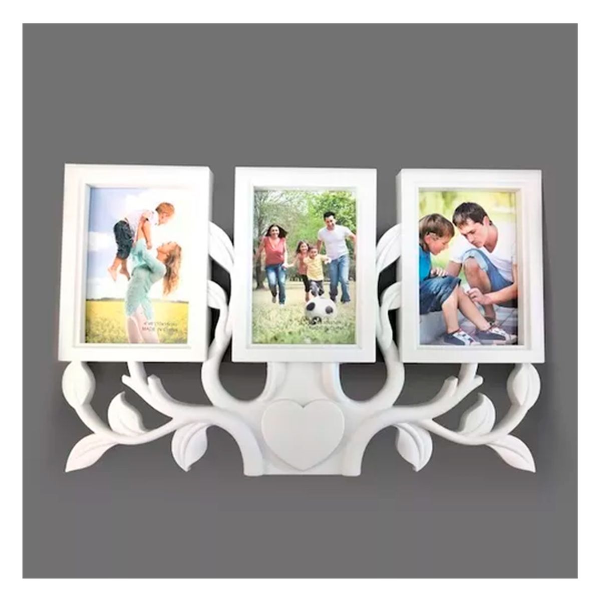 GENERICO - Portaretrato 3 Fotos Arbol Blanco