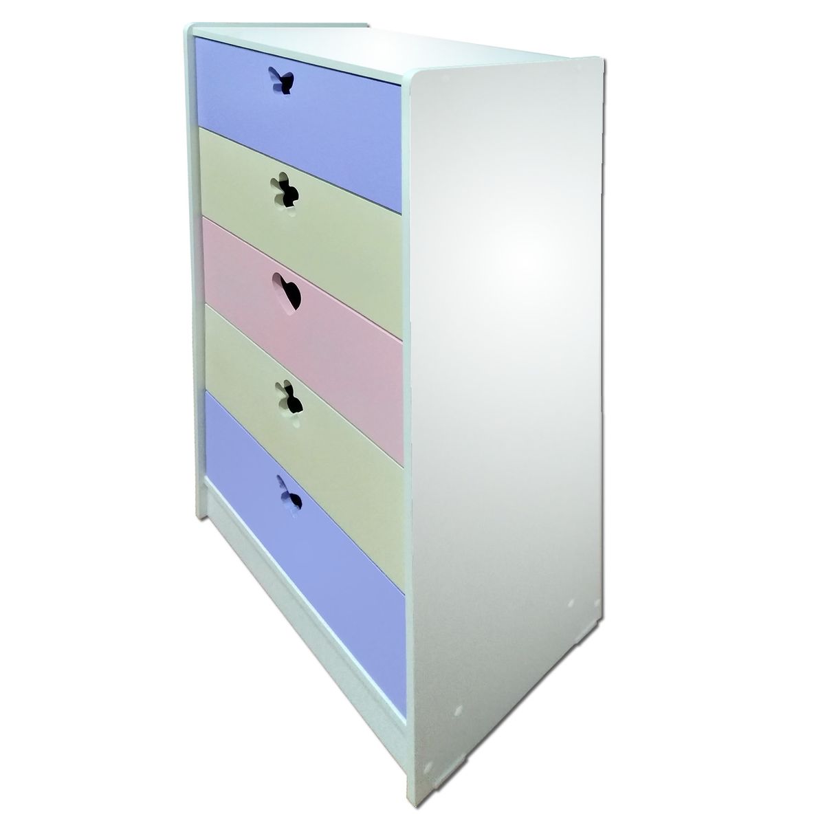 MUEBLES KIDS - Cajonera de 5 cajones crema lila rosada