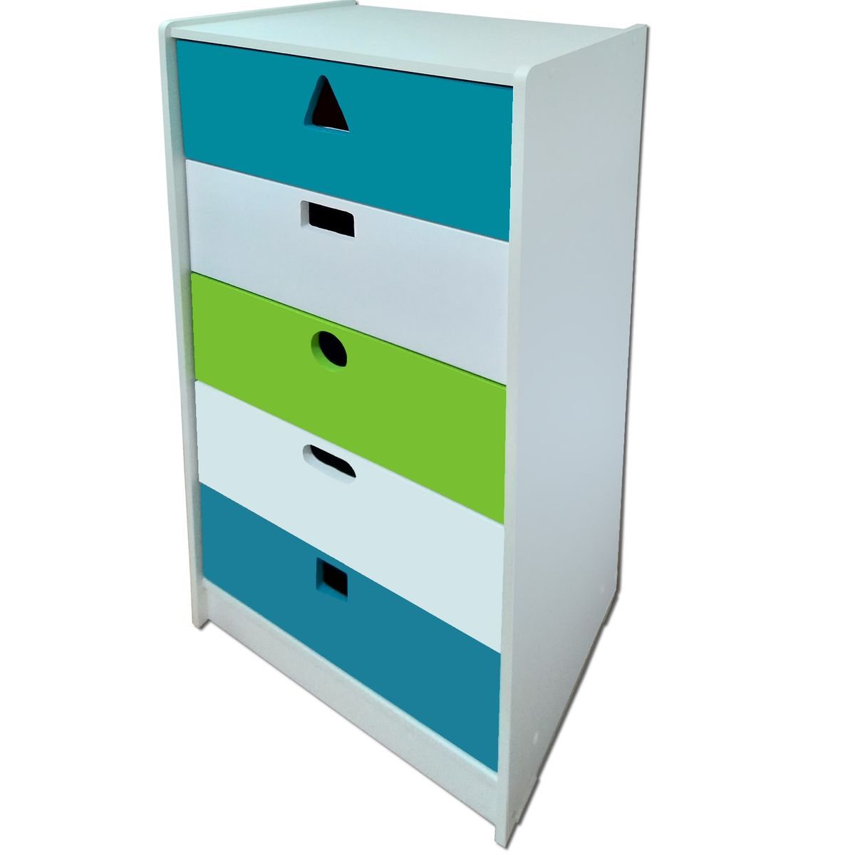 MUEBLES KIDS - Cajonera de 5 cajones geométrica