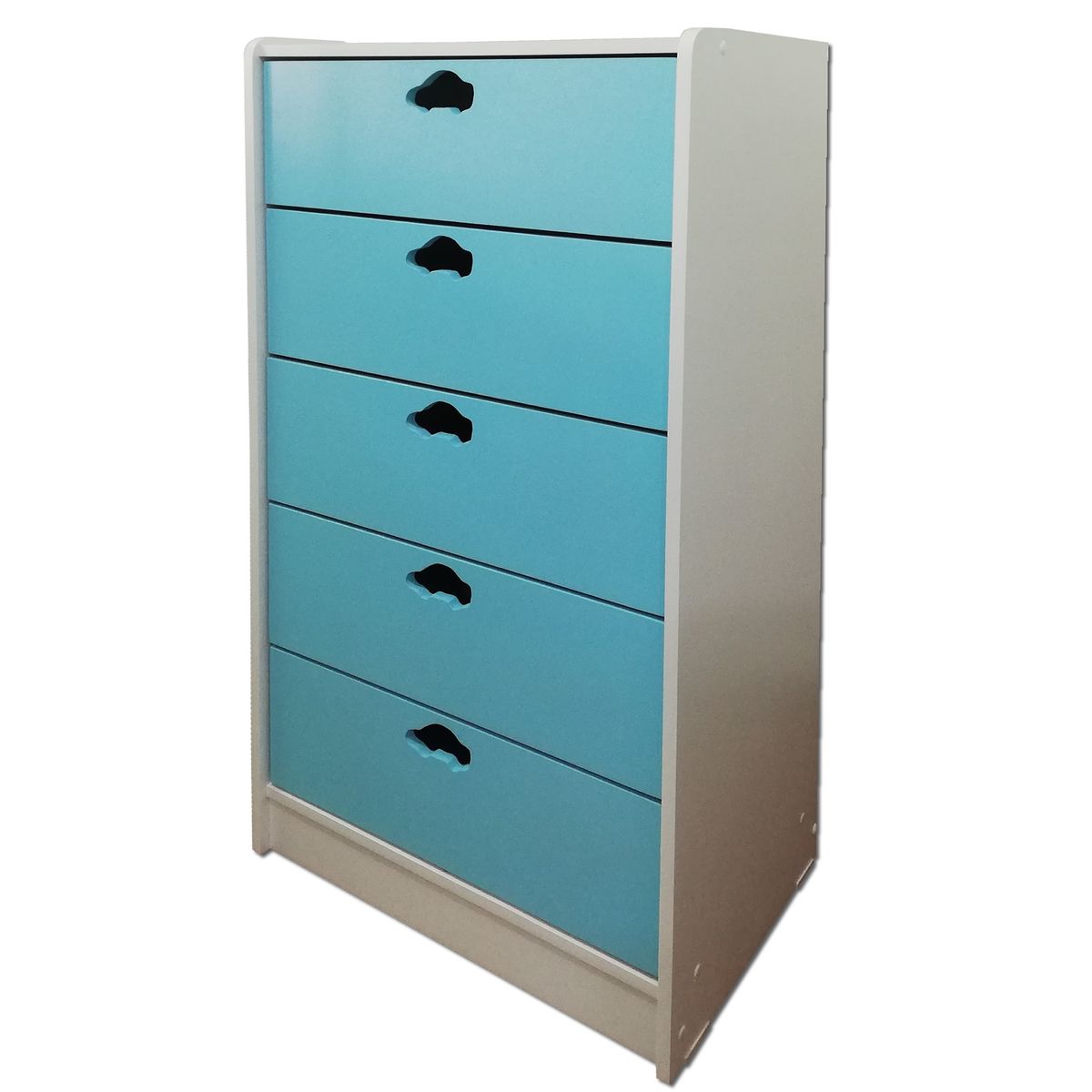 MUEBLES KIDS - Cajonera de 5 cajones celeste auto
