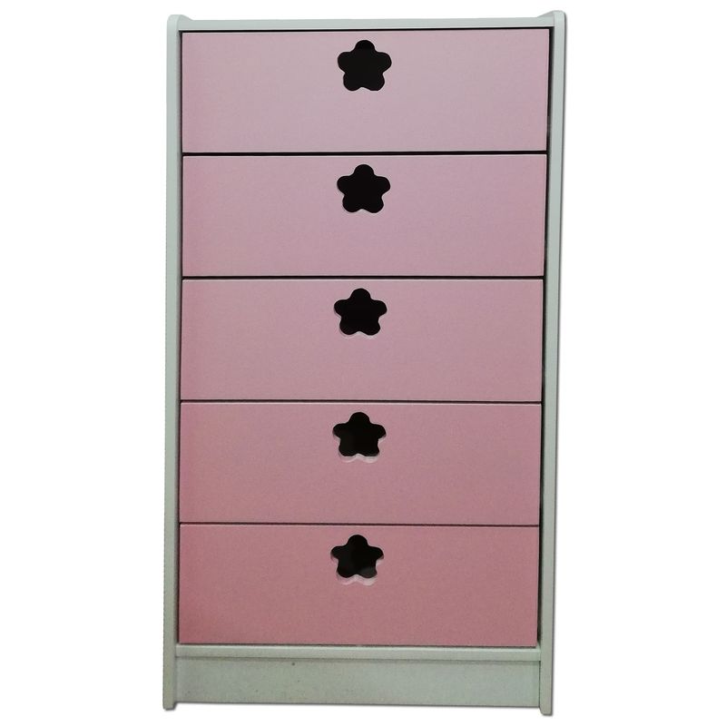 MUEBLES KIDS - cajonera de 5 cajones rosada flor