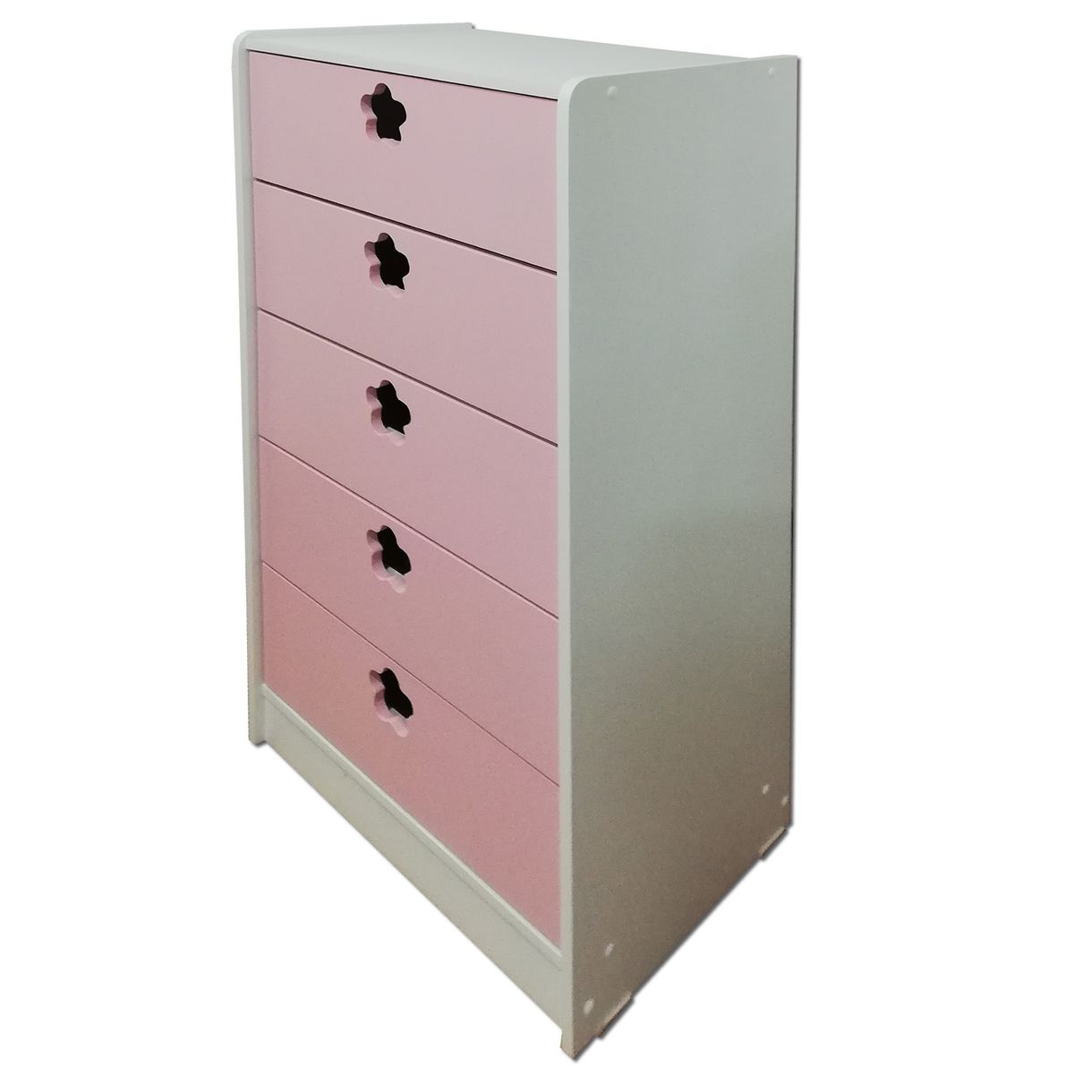 MUEBLES KIDS - cajonera de 5 cajones rosada flor