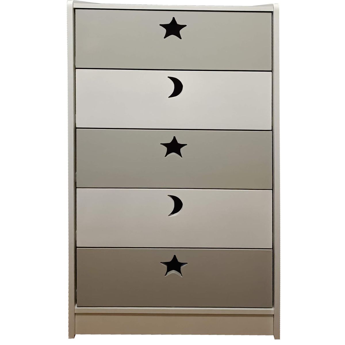MUEBLES KIDS - cajonera de 5 cajones blanca gris
