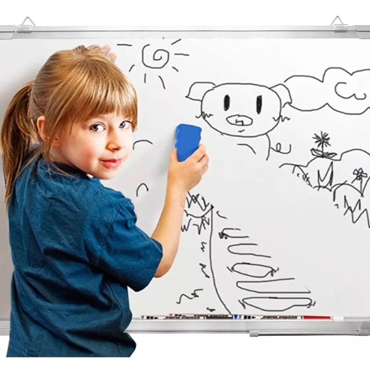 GENERICO - Pizarra Acrilica Magnetica Blanca Borde De Aluminio 30x40