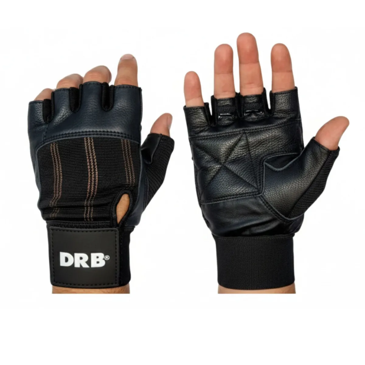 DRB - Guantes Fitness Drb Cuero Con Muñequera - Pesas Y Gimasio