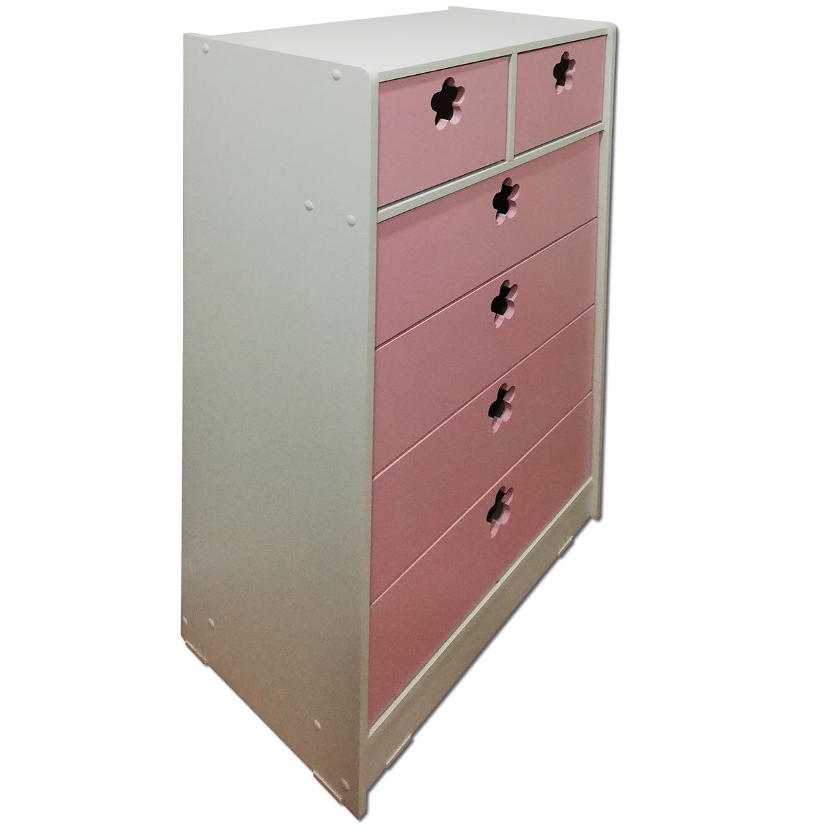 MUEBLES KIDS - Cajonera de 6 cajones rosada flor