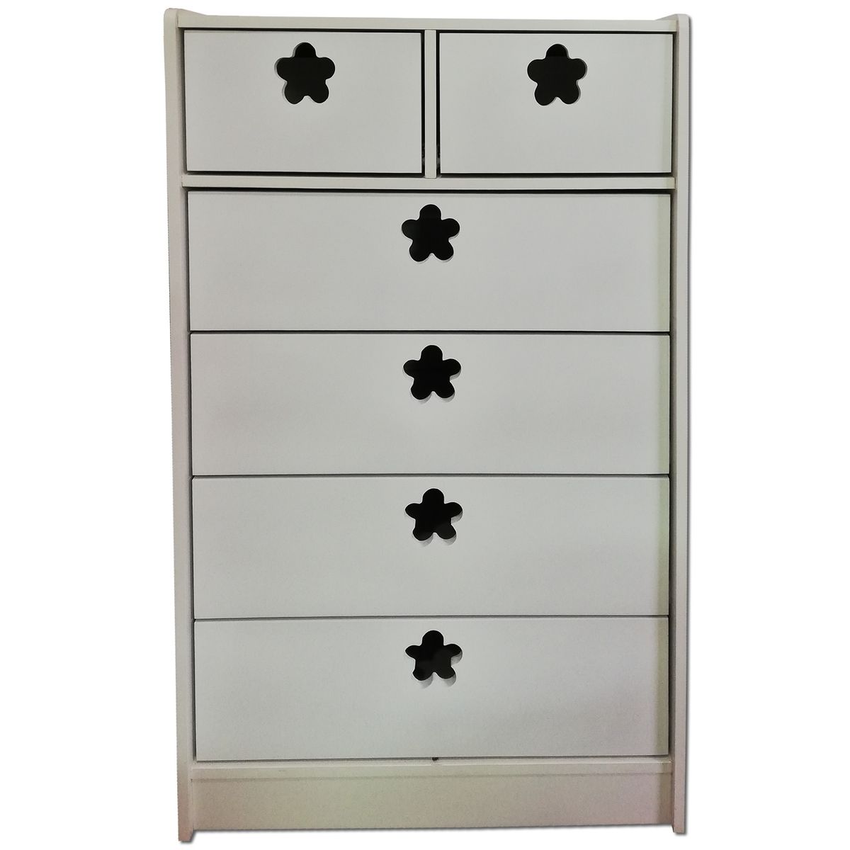 MUEBLES KIDS - Cajonera de 6 cajones blanca flor