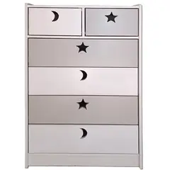 MUEBLES KIDS - Cajonera de 6 cajones blanca gris