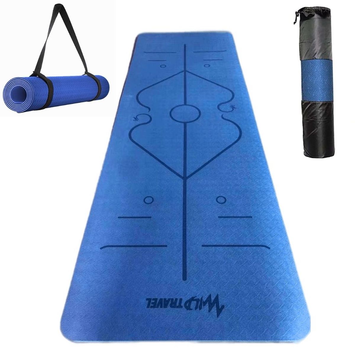 WILD TRAVEL - Mat Yoga Colchoneta Eco 8mm Wild Travel Azul Celeste  Bolso