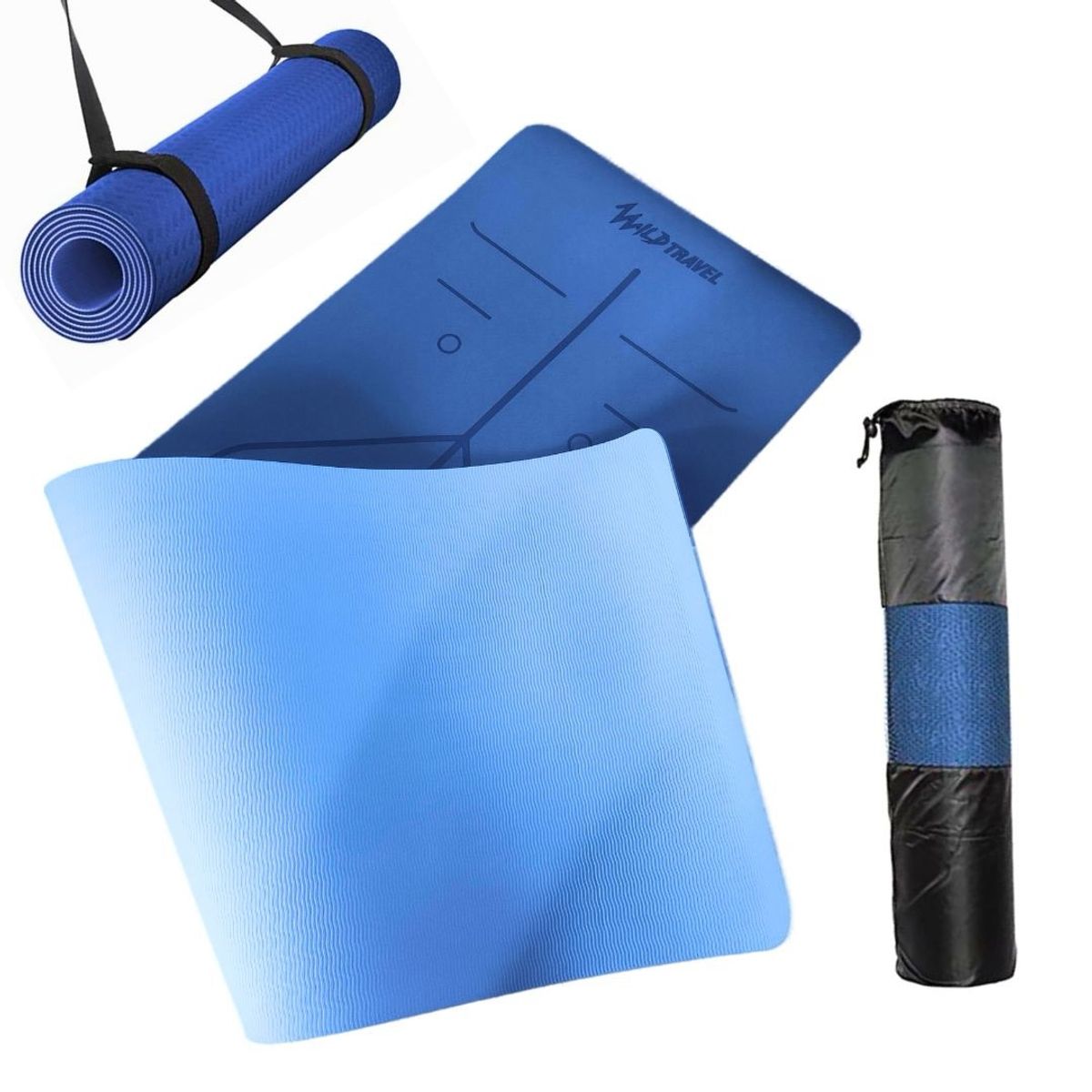 WILD TRAVEL - Mat Yoga Colchoneta Eco 8mm Wild Travel Azul Celeste  Bolso