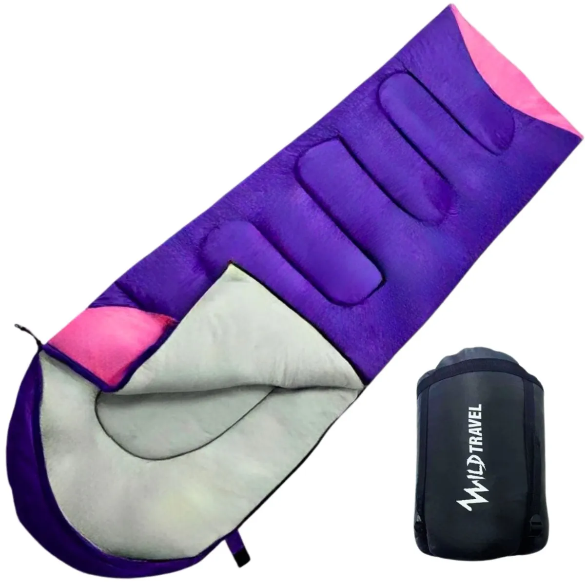 WILD TRAVEL - Saco De Dormir Extremo Wild Travel -15° Morado y Rosa 1800g