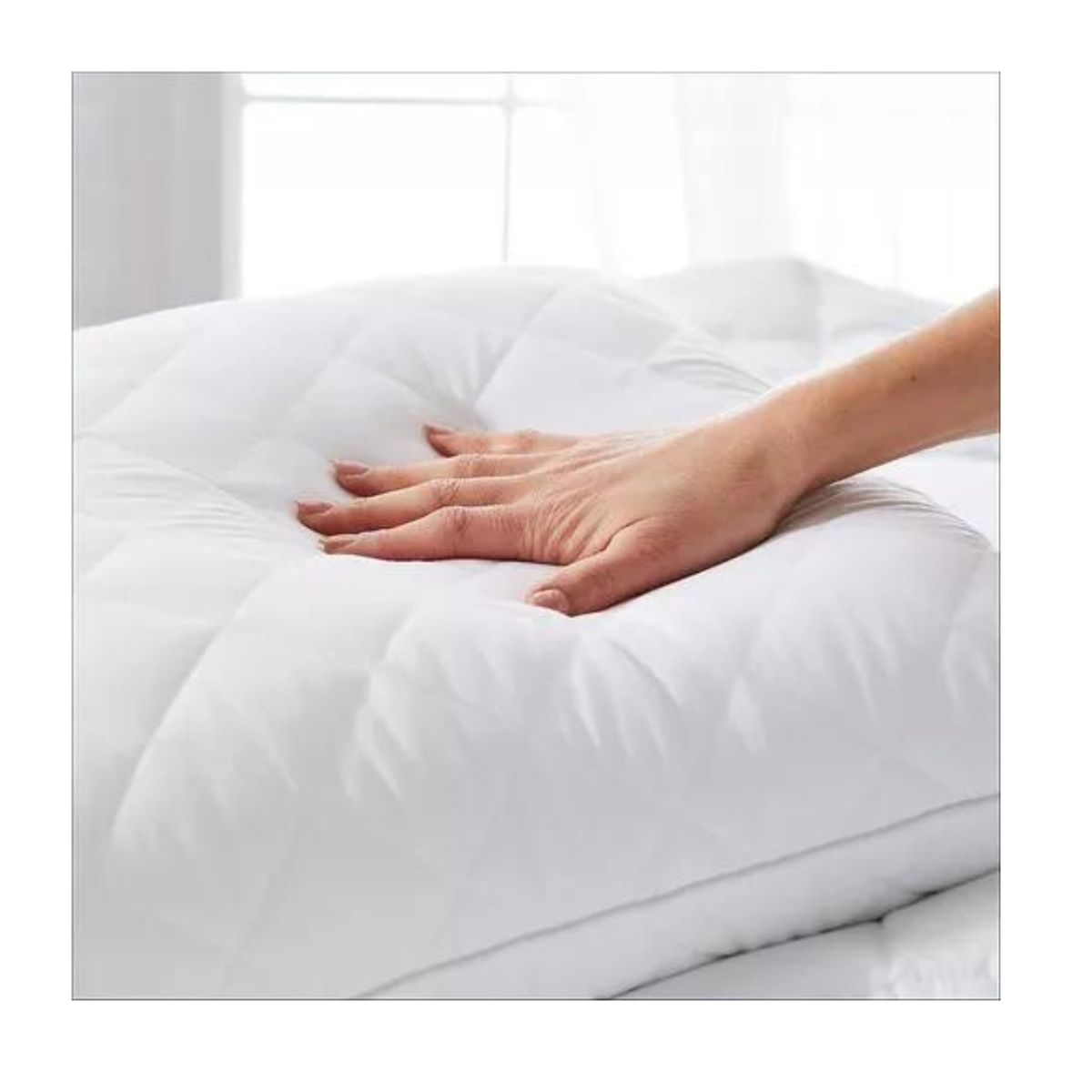 EKOI - Funda Protector Almohada 100% Algodón Blanco 50x 90 Cm