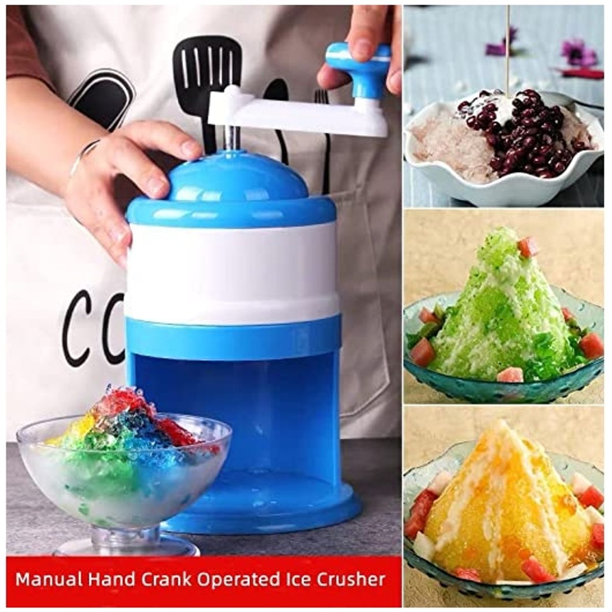 GENERICO - Trituradora De Hielo Manual De Manivela Maquina De Granizado