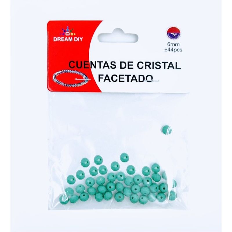 A - cuentas de cristal facetado color verde de 8mm