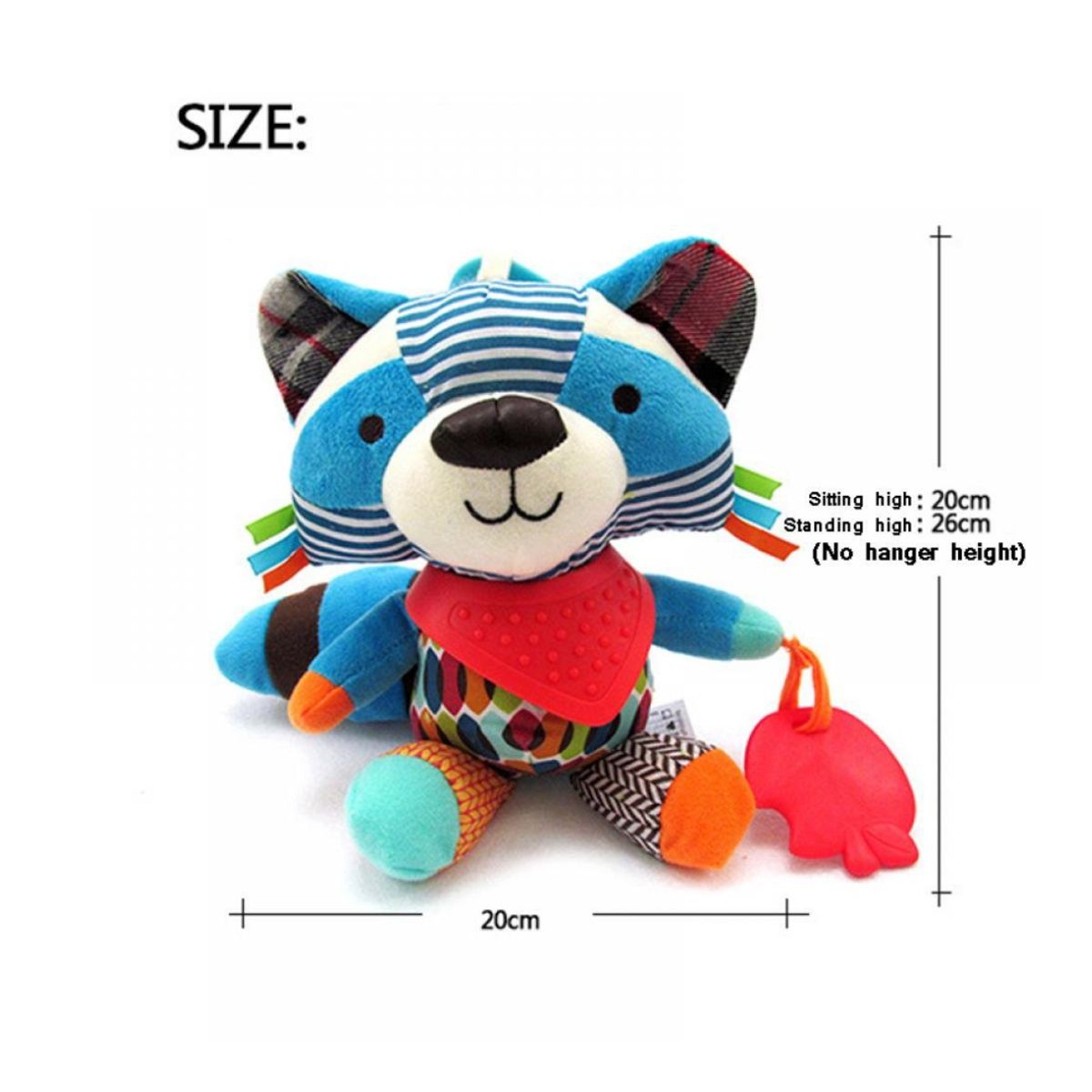 TEDMIMAK - Sonajero Mordedor Mapache Peluche Sensorial