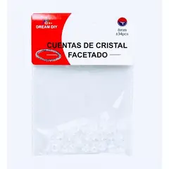 A - Cuentas de cristal facetado transparente de 8mm