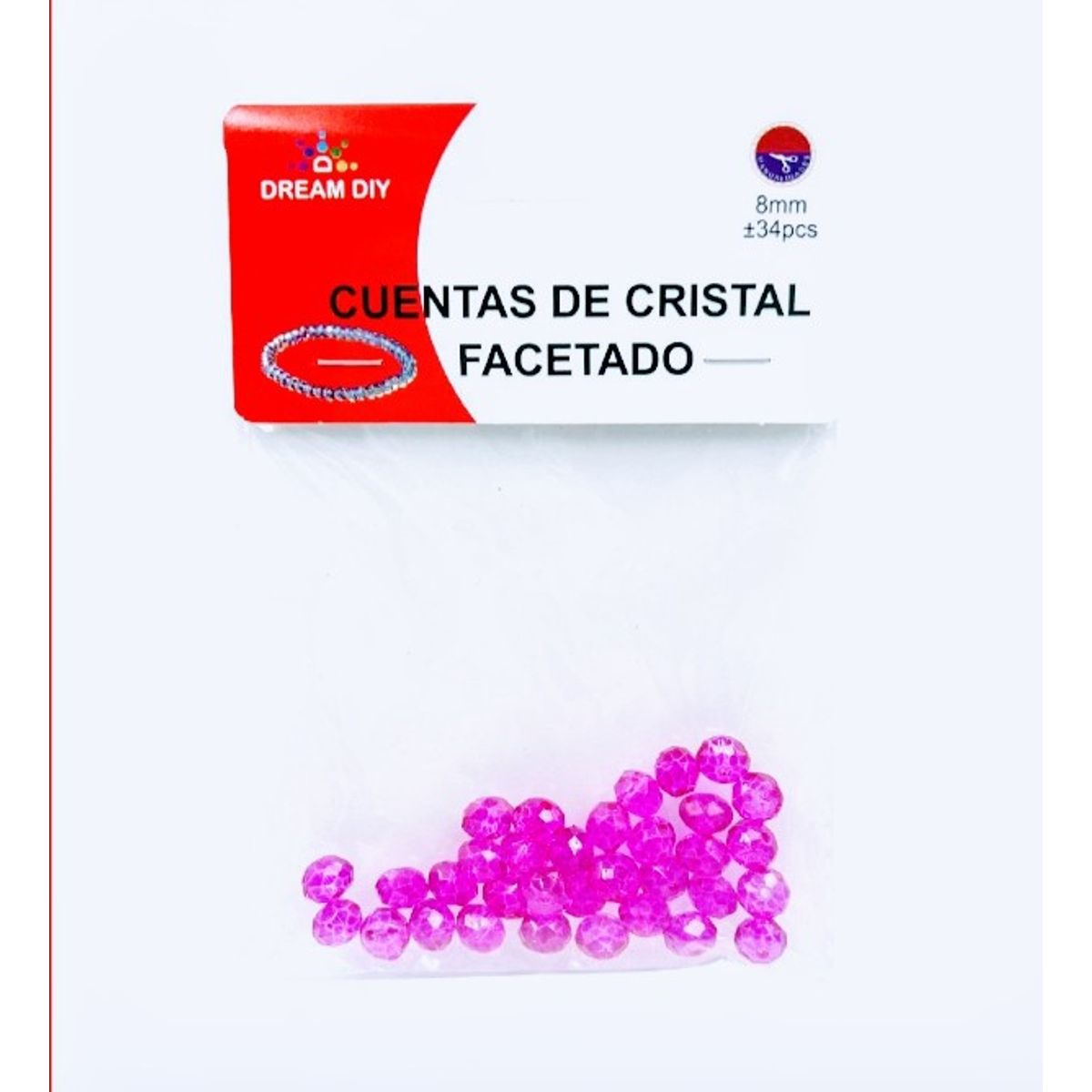 A - cuentas de cristal facetado color amarillo de 8mm