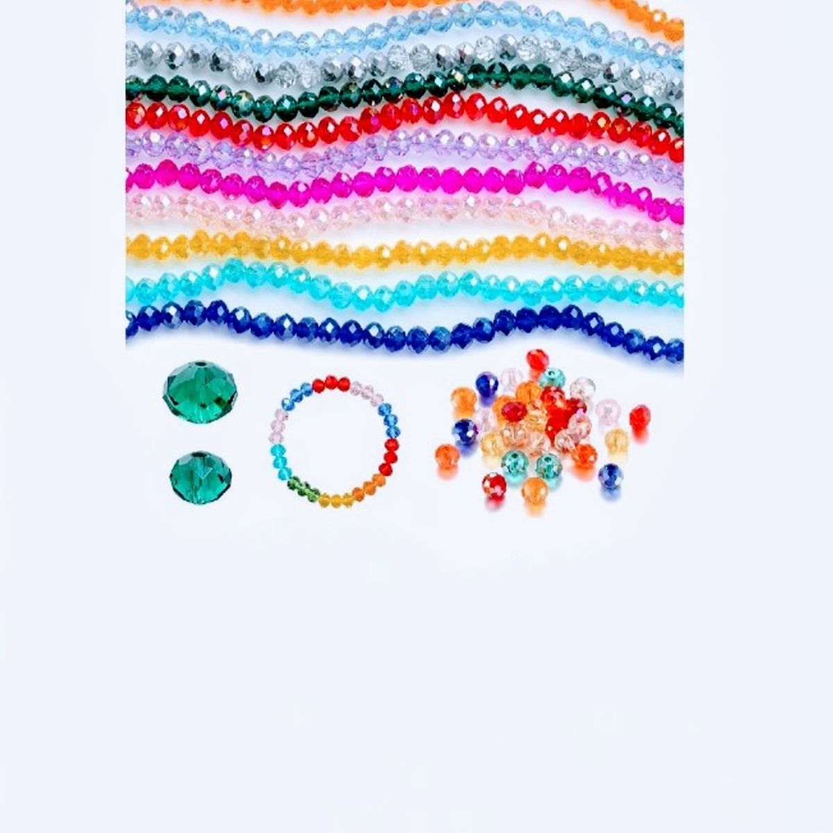 A - cuentas de cristal facetado color amarillo de 8mm