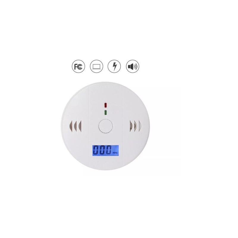 GENERICO - Alarma Detector Gas Y Humo Monoxido Carbono Con Digital Lcd