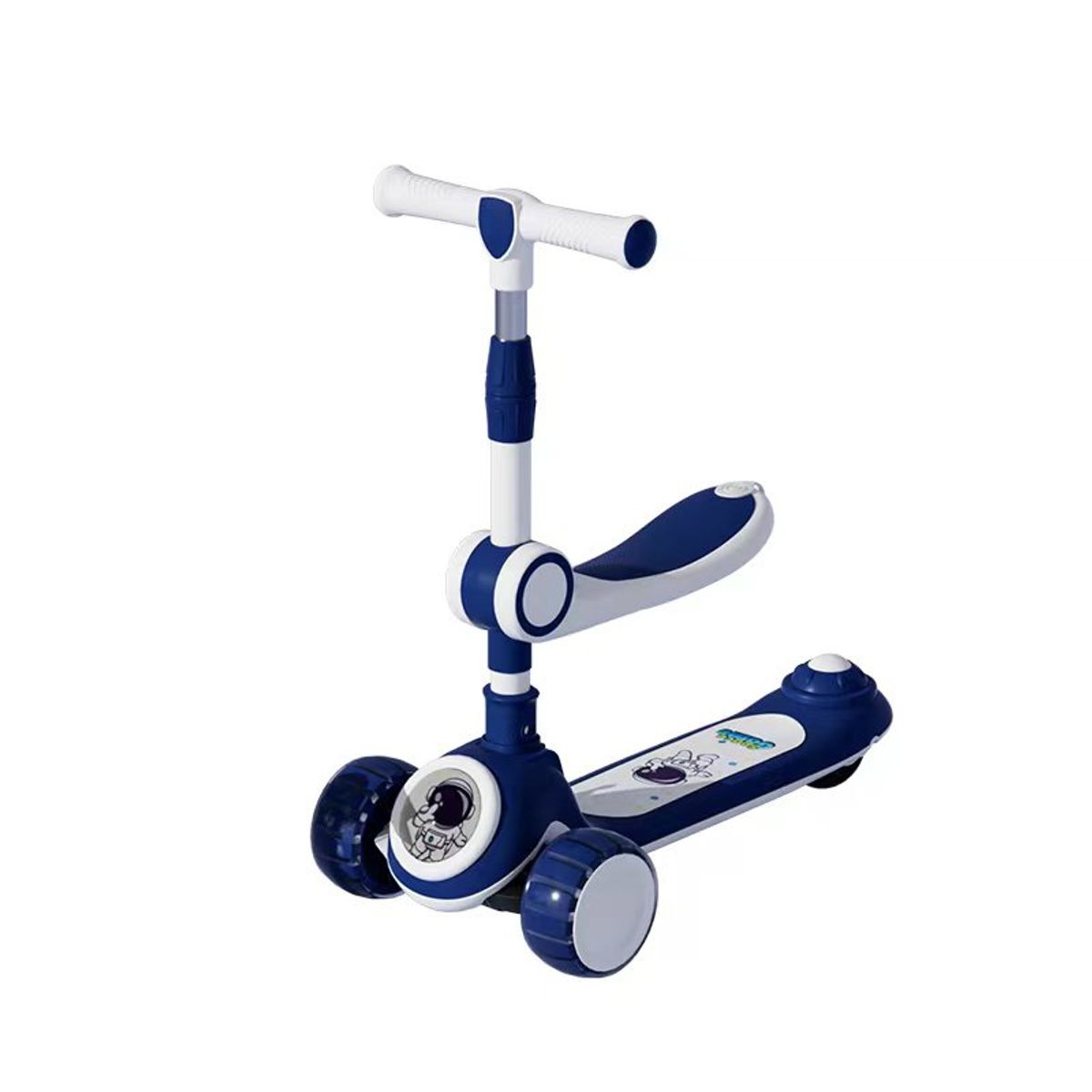 BABYLUNA - Scooter 2 En 1, Rueda Con Luz Y Sonido, Spaceman Azul…-