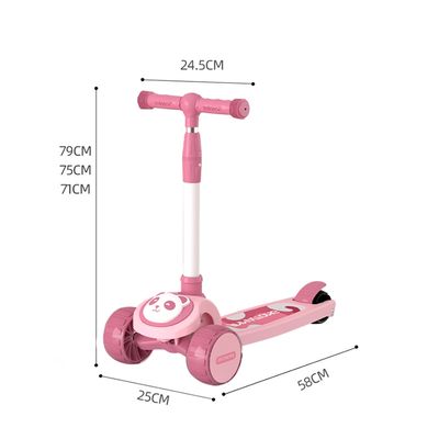 Imagen 2 del producto Scooter Infantil Premium Oso Panda Rueda Con Luces Rosado…