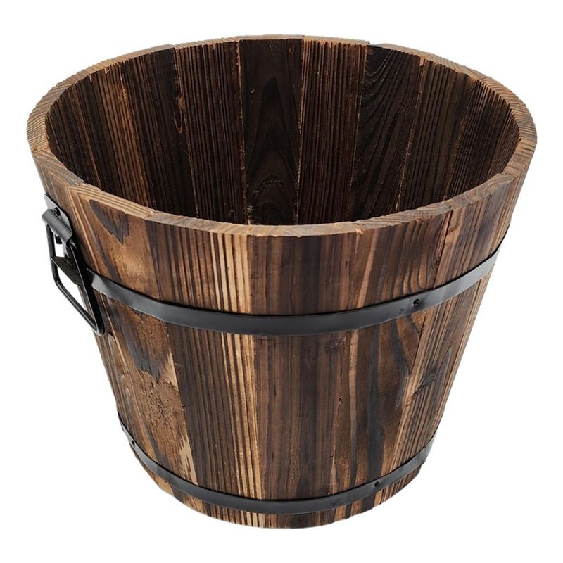 GENERICO - Macetero De Madera Tipo Barril Para Jardín Terraza Plantas