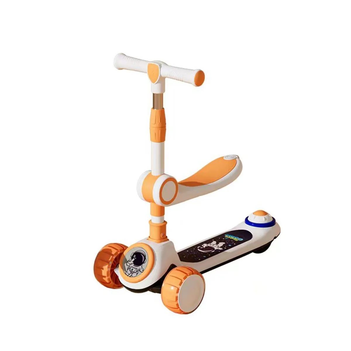 BABYLUNA - Scooter 2 En 1, Rueda Con Luz Y Sonido, Spaceman Naranjo…