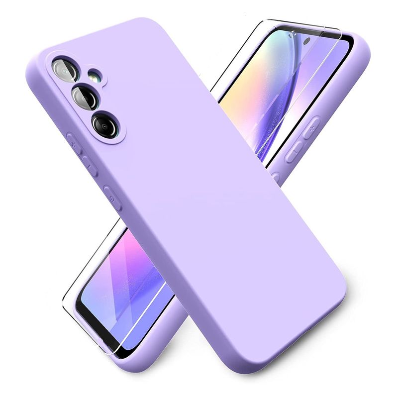 GENERICO - Carcasa Silicona Para Samsung A54 5G Lila con Lamina Completa