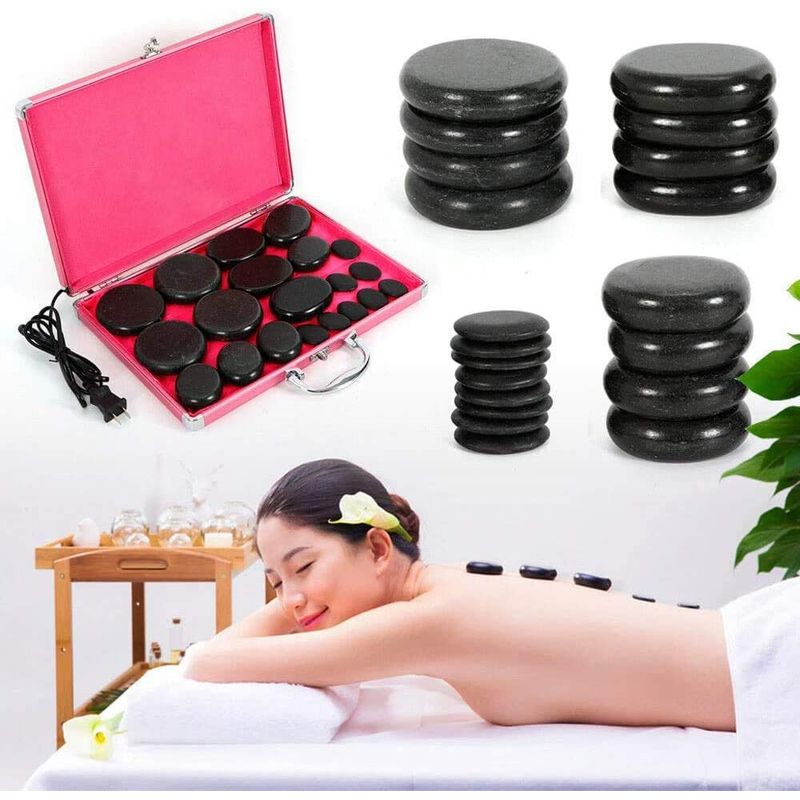 GENERICO - Set De Terapia Masajes Maleta Calentadora Piedras Basálticas…