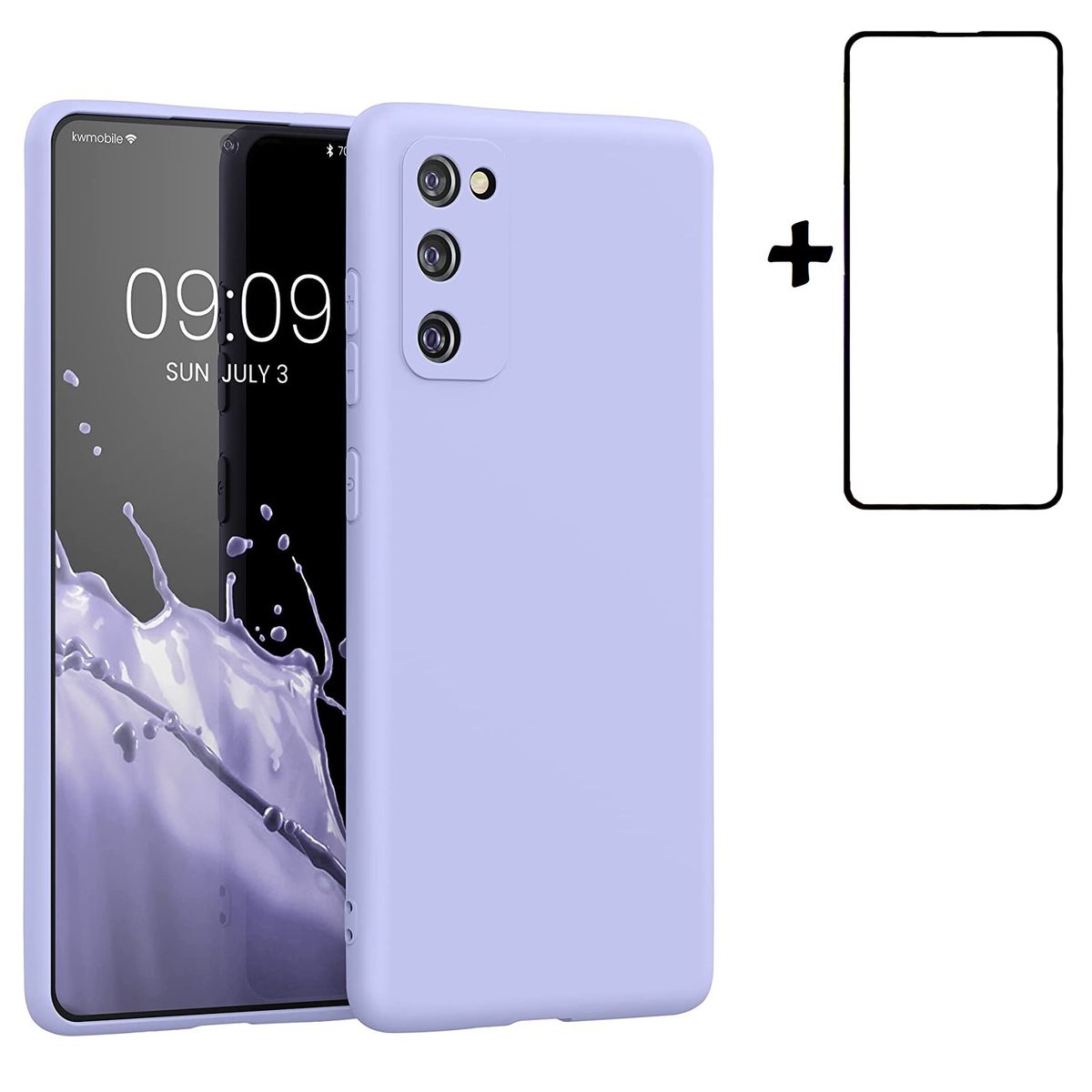 GENERICO - Carcasa Silicona Para Samsung S20 FE 5G Lila con Lamina Completa