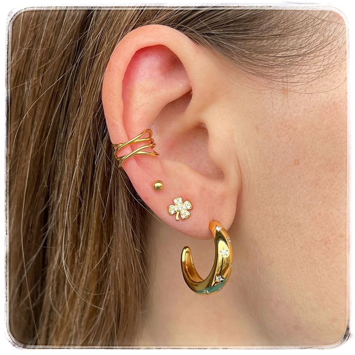 GENERICO - Argollas doradas gruesas Plata 925 baño oro 18 k + cajita…