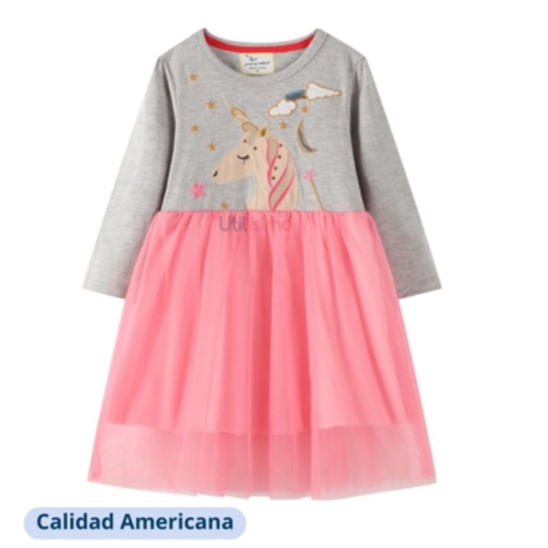 JUMP KIDS - Vestido Manga Larga Tul Niña