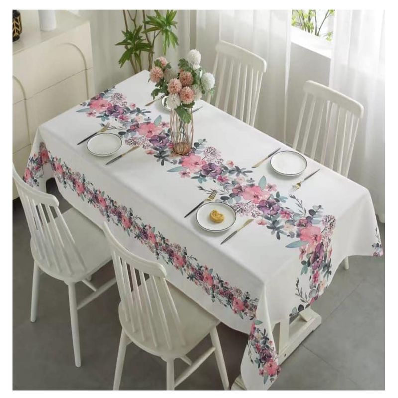 COMPRAPO - Mantel Antimanchas Mod. Flores del Jardín 140 X 220 Cm Rectangular