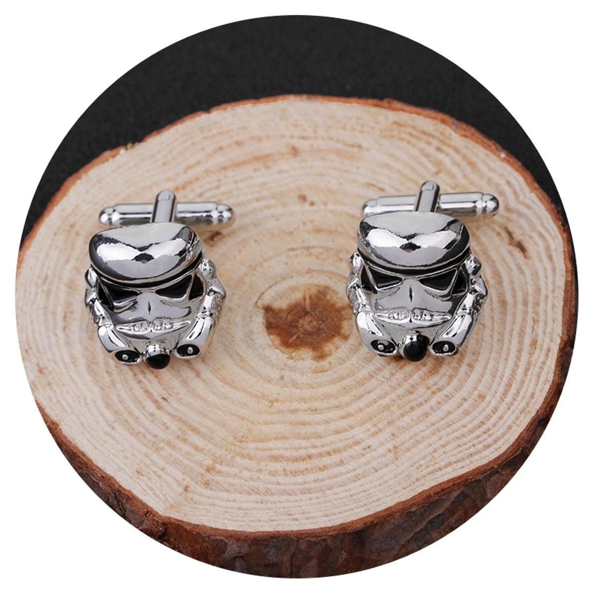 ZG JOYAS - Colleras Gemelo Star Wars Stormtrooper Plateado Traje Camisa