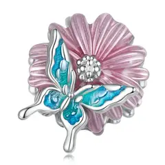GENERICO - Charm Plata Mariposa flor…