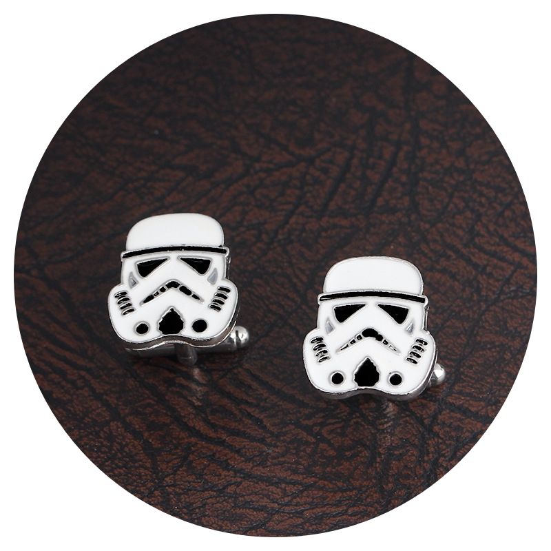 ZG JOYAS - Colleras Gemelo Star Wars Stormtrooper Blanco Traje Camisa