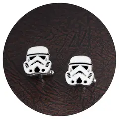 ZG JOYAS - Colleras Gemelo Star Wars Stormtrooper Blanco Traje Camisa