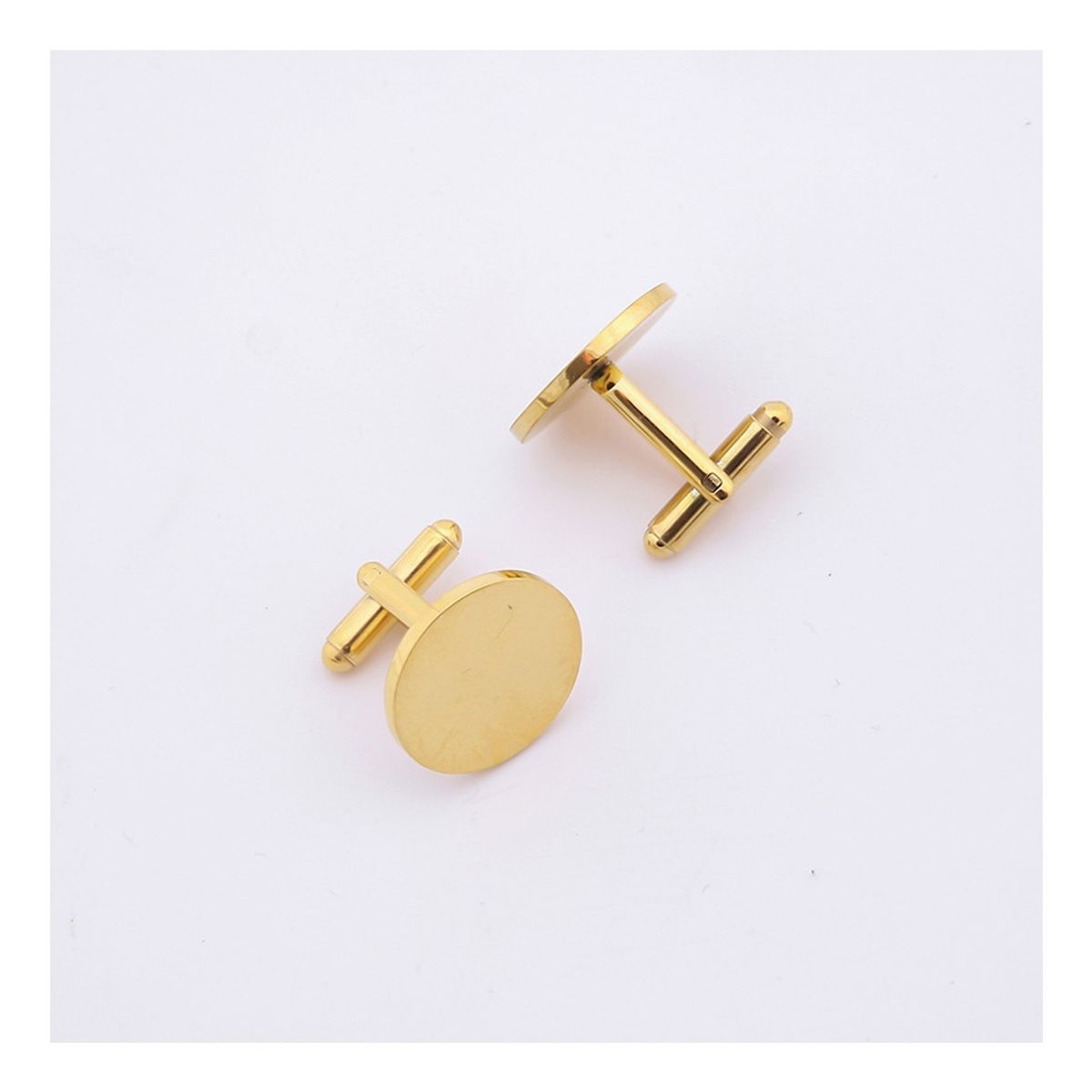 ZG JOYAS - Par Colleras Gemelos Camisa Traje Hombre Metálicas Clásicas Circular